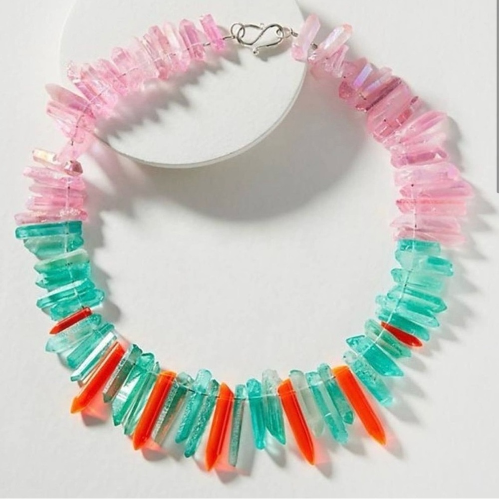 NEW Anthropologie Tropical Quartz Bib Necklace